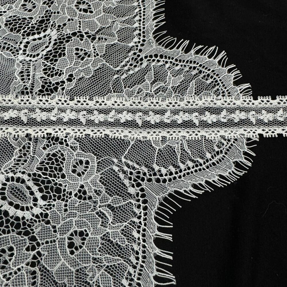 Karen Millen White Lace Tank Top Size 2 Romantic Sheer Black - Picture 9 of 10